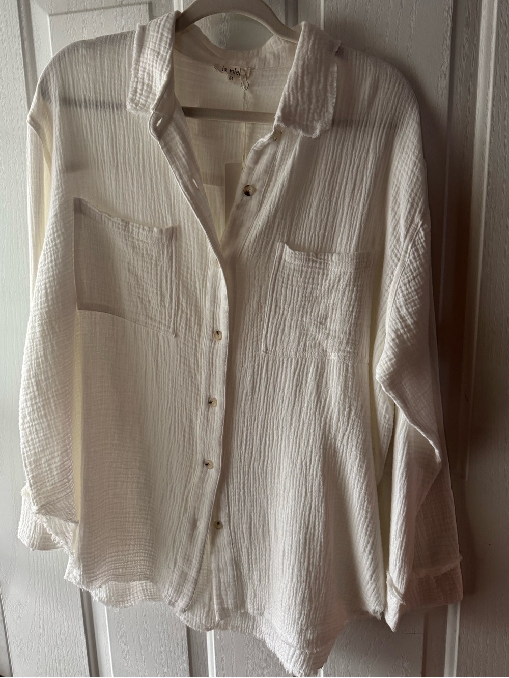 La Miel Gauze Button Down Top
